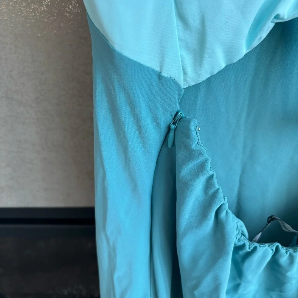 Abercrombie & Fitch Two-Tone Teal Maxi Dress